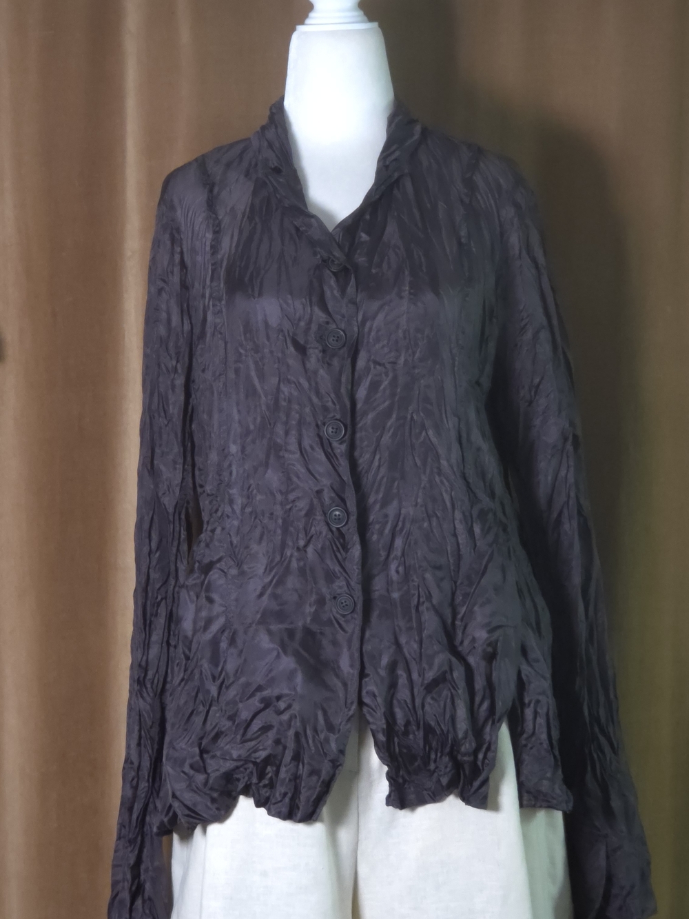 Rundholz Black Label 100% Silk Twisted Seam Jacket - Black Avant-Garde